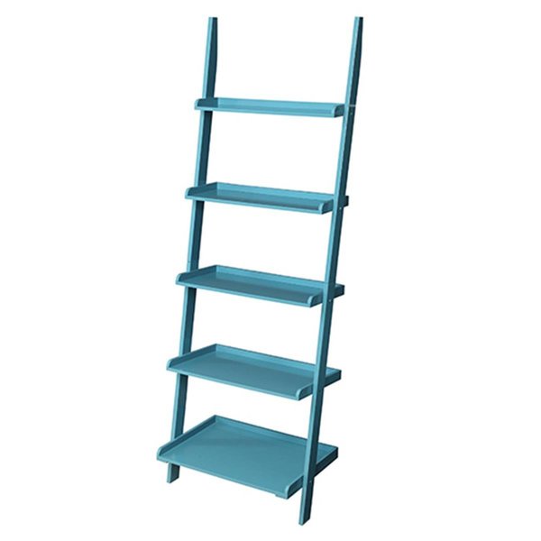 Highboy French Country Bookshelf Ladder With  Blue Finish HI29301